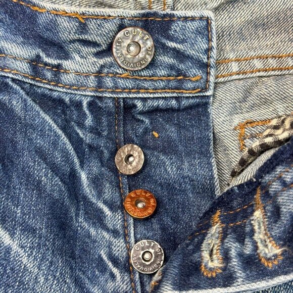 Cult of Individuality Hagen Relaxed Selvedge Distressed Button-Fly Jeans W32 L34 - Picture 7 of 16